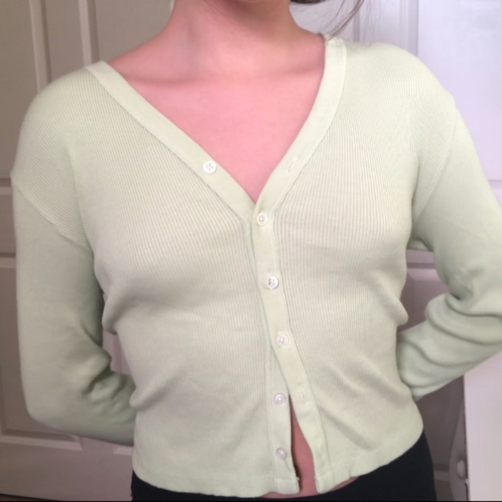 brandy melville green cardigan